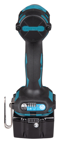 מברגת אימפקט MAKITA DTD173 בצבע כחול-שחור, מציגה עיצוב קומפקטי עם ידית אחיזה ארגונומית ומערכת תאורת LED משולשת.