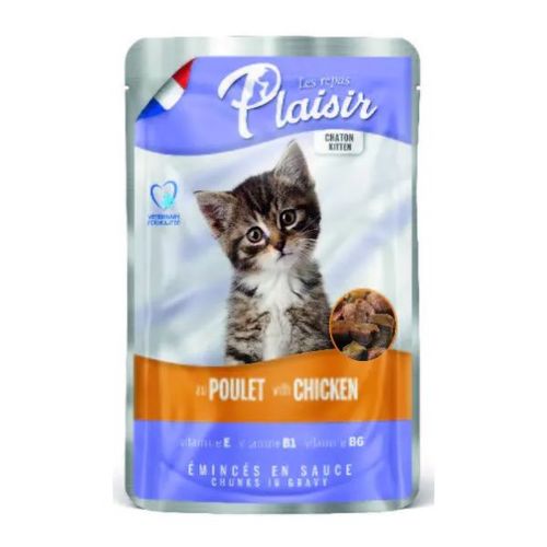פלזיר plaisir פאוץ' לגורים בטעם עוף ברוטב 100 גרם