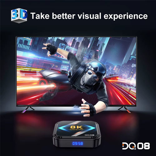 סטרימר אנדרואיד DQ08 Smart TV Box Android 13 4K Ultra HD 8K 32Gb RAM 4Gb
