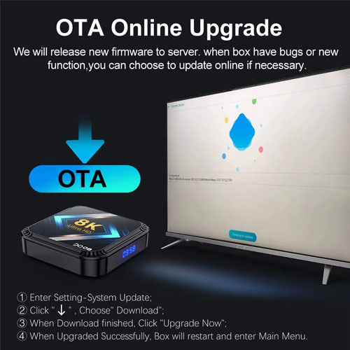 סטרימר אנדרואיד DQ08 Smart TV Box Android 13 4K Ultra HD 8K 32Gb RAM 4Gb