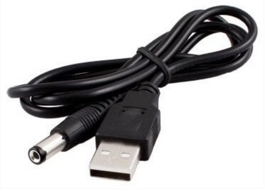כבל USB ל-תקע DC 5.5*2.1ממ באורך 1.5מ