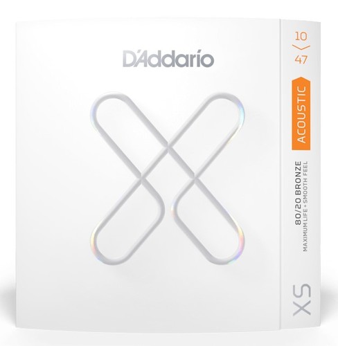 זוית נוספת D'Addario XS 10-47 Extra Light 80/20 Bronze Coated Acoustic Guitar Strings