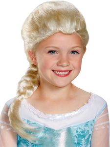 פאה בלונדינית עם צמה נסיכת הקרח