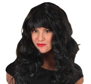 פאה שחורה מתולתלת עם פוני