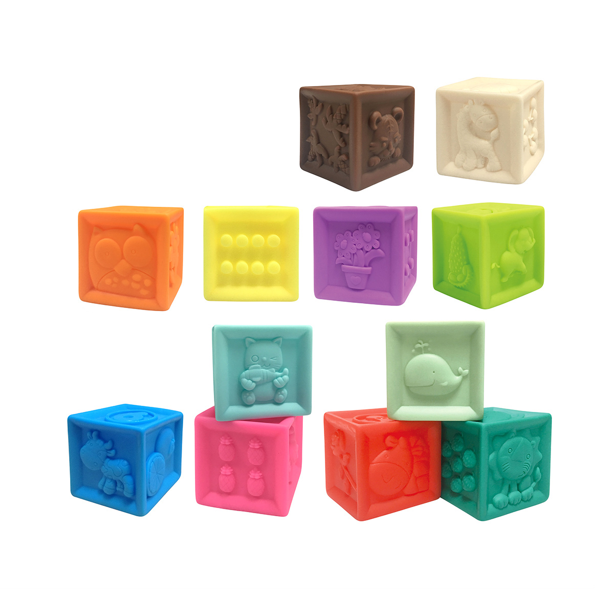 סט קוביות חישה 12 יח’ - Soft Plastic Toys 12 pcs