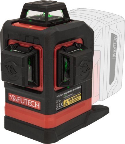 לייזר 3D ירוק 50-100 מטר FUTECH MC 3DG 18V MAX 