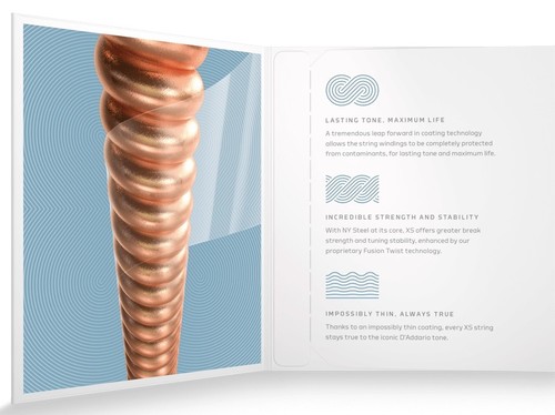 זוית נוספת D'Addario Light Coated 10-38 Mandolin Strings