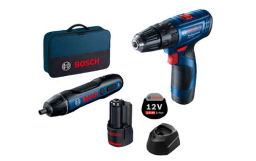 סט מברגה / מקדחה רוטטת BOSCH GSB 120-LI + מברג BOSCH GO 