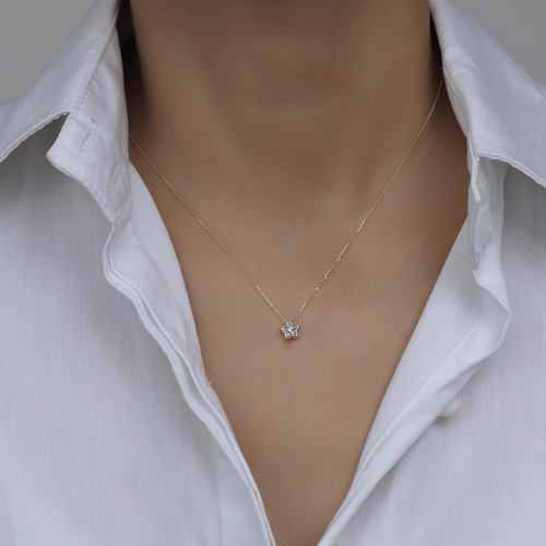 שרשרת ותליון יהלומים מזהב 14K