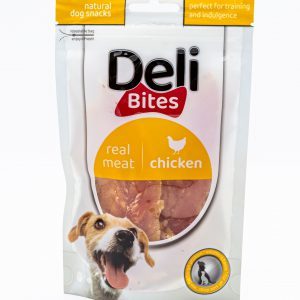 דלי בייטס Deli Bites חטיף לכלב ג'רקי עוף 80 גרם