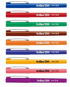 עט ארטליין 200 עובי 0.4 - צבעים לבחירה Artline