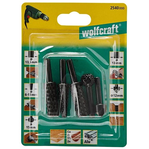 סט 5 כרסמי עץ wolfcraft