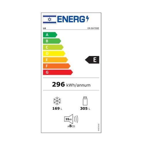 מקרר 4 דלתות 474 ליטר LG GR-B470BE נירוסטה