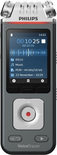 טייפ מנהלים מקליט דיגיטאלי פיליפס PHILIPS DVT-6115 8GB הכולל 3 מיקרופונים תמיכה בתוכנה SEMBLY AI