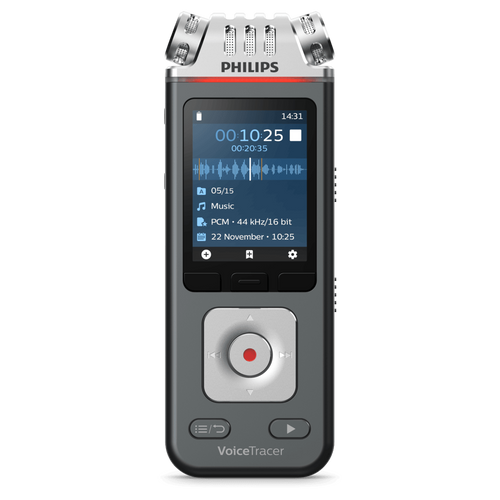טייפ מנהלים מקליט דיגיטאלי פיליפס PHILIPS DVT8115 8GBP הכולל 3 מיקרופונים + מיקרופון 360 מעלות תמיכה בתוכנה SEMBLY AI