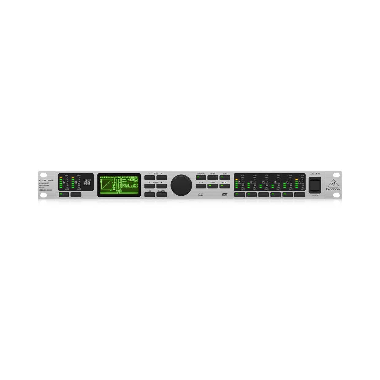 פרוססור לרמקולים 2 כניסות 6 יציאות דגם BEHRINGER DCX2496LE