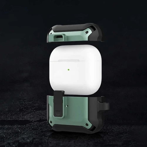 כיסוי קשיח לאוזניות WIWU Mecha AirPods שחור-ירוק