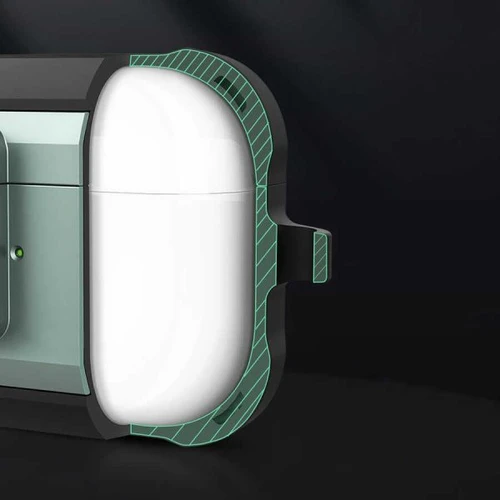 כיסוי קשיח לאוזניות WIWU Mecha AirPods שחור-ירוק