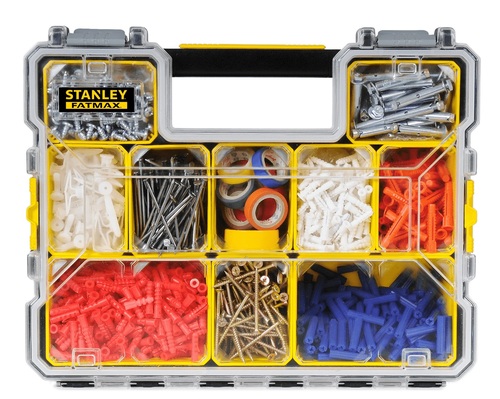 אורגנייזר פרו עמוק Stanley FATMAX עם 10 תאים נשלפים ומכסה שקוף מפוליפרופילן