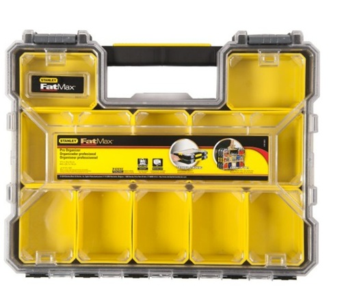 אורגנייזר פרו שטוח Stanley עם 10 תאים מודולריים ומכסה שקוף מפוליפרופילן בפרופיל נמוך