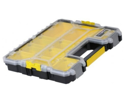 אורגנייזר פרו שטוח Stanley עם 10 תאים מודולריים ומכסה שקוף מפוליפרופילן בפרופיל נמוך