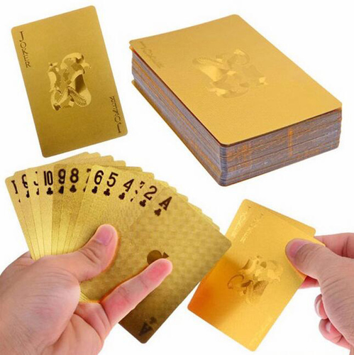 חפיסת קלפים בצבע זהב GoldenCards יורו/דולר