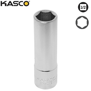 בוקסה עמוקה 6 פינות הינע 1/2″ מידה 8 מ״מ CR-V – חיבור עמיד ומדויק – KASCO K-3620