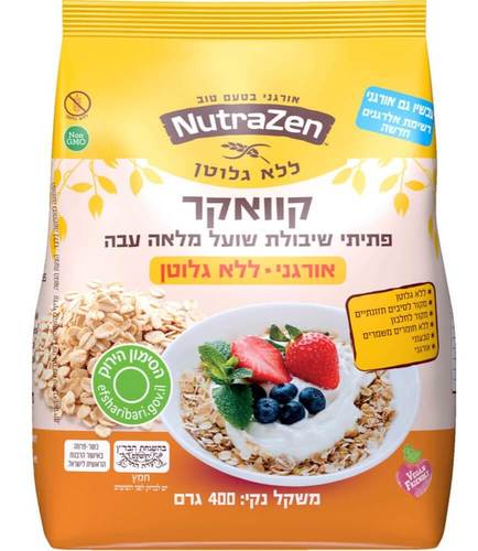 קוואקר עבה אורגני ללא גלוטן נוטרה זן 400 גרם