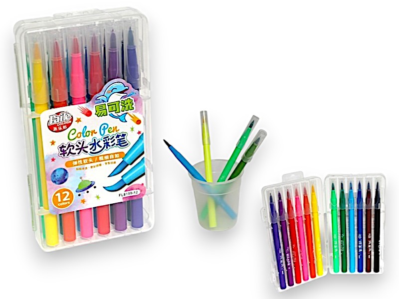 טושים רחיצים ראש מכחול 1/12