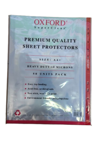 ניילון פס אדום 60 מיקרון OXFORD - גודל A4 (מארז 50 יח')