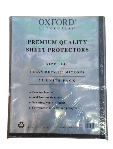 ניילון פס שחור 100 מיקרון OXFORD - גודל A4 (מארז 25 יח')