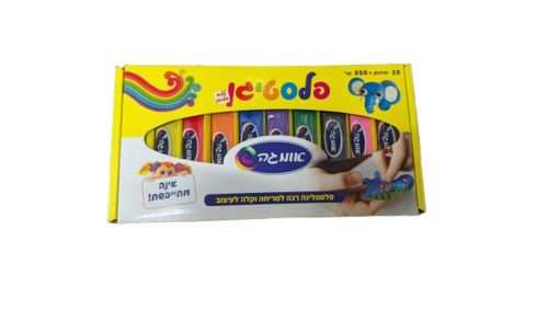 פלסטיגן פלסטלינה 250 גר' אומגה - 10 צבעים