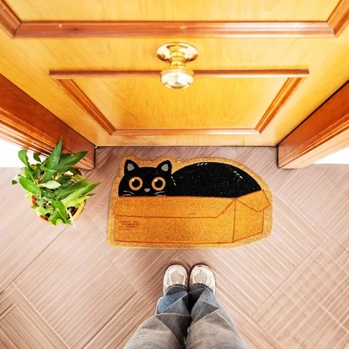 שטיח כניסה מעוצב חתול בקופסא Gatto