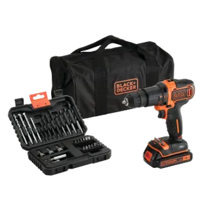סט מקדחה דופקת+תיק+סט מקדחים BLACK & DECKER BDCHD18S32-QW
