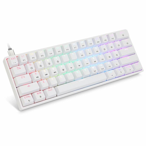מקלדת HK GAMING GK61 - צבע לבן