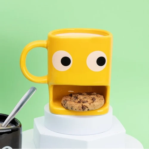 ספל קפה ועוגייה Cookie Mug – צבע צהוב