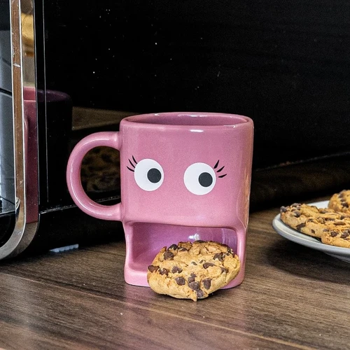 ספל קפה ועוגייה Cookie Mug – צבע ורוד