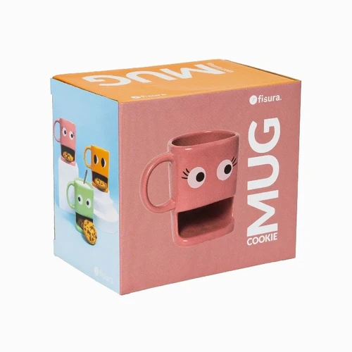 ספל קפה ועוגייה Cookie Mug – צבע ורוד