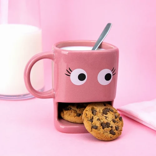 ספל קפה ועוגייה Cookie Mug – צבע ורוד
