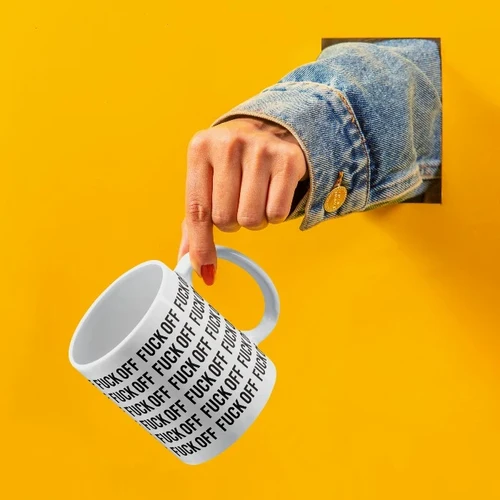ספל עם מסר חד Fuck Off