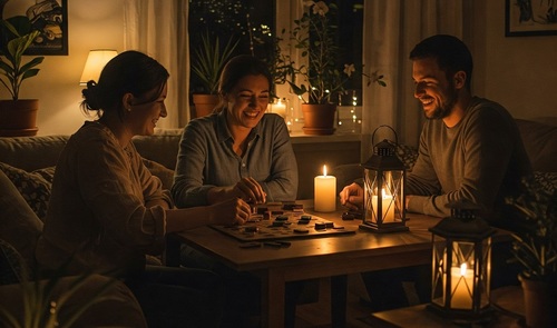 נורת לד חסכונית ליד חשבון חשמל, המחשה לחיסכון באנרגיה בבית