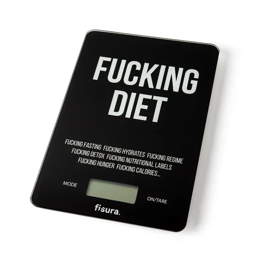 משקל מטבח דיגיטלי עם תזכורת Fucking Diet