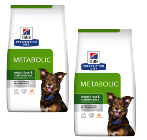 זוג במבצע! הילס מטבוליק Metabolic לכלב (עם עוף) 4 ק"ג הילס פרסקריפשן דיאט