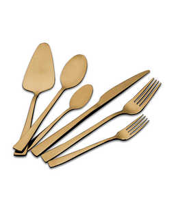 סט סכו"ם יוקרתי 61 חלקים זהב Crystalin Flat Gold פוד אפיל Food appeal