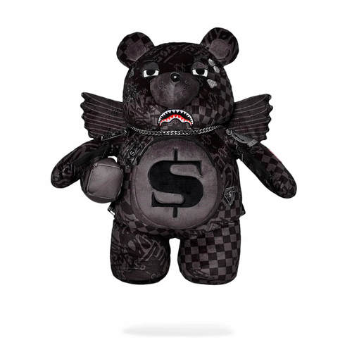 SPRAYGROUND תיק גב מטורף דובי 3AM CHECK WINGMAN BEAR BACKPACK