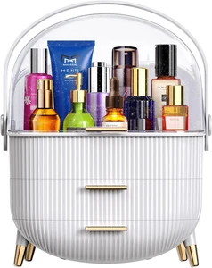ארגונית איפור מפוארת | ארגונית קוסמטיקה Organizer Care - לבן