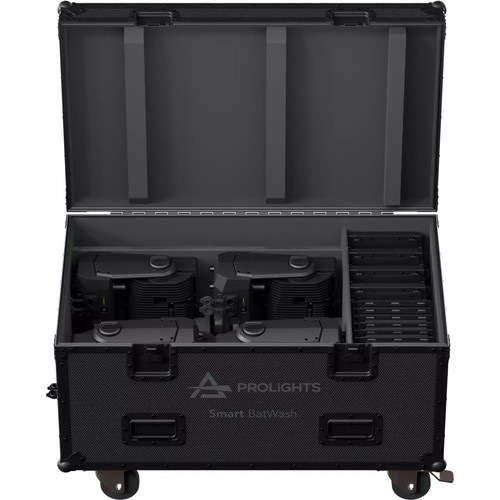 ערכת 4 גופי תאורה ווש כולל קייס ואביזרים  PROLiGHTS Smart BatWashPack