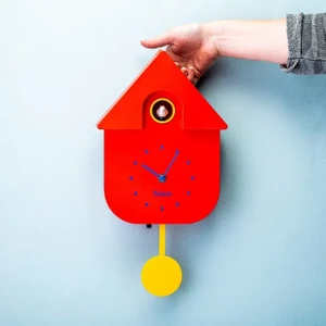 שעון מטוטלת קוקייה עם מנגנון שקט Cuckoo Clock – אדום