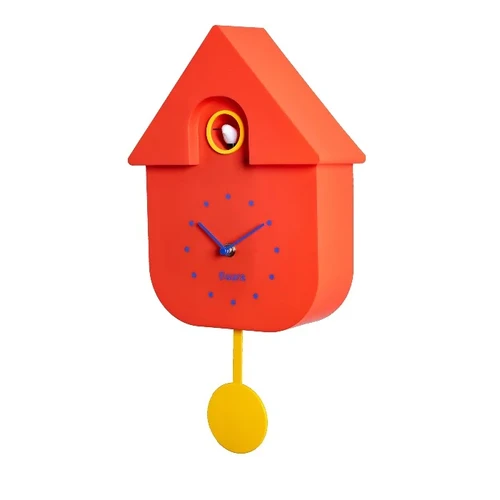 שעון מטוטלת קוקייה עם מנגנון שקט Cuckoo Clock – אדום