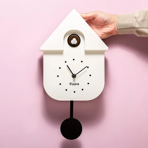 שעון מטוטלת קוקייה עם מנגנון שקט Cuckoo Clock – לבן